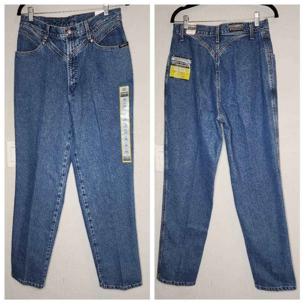 NWT Vintage Rockies Rocky Mountain ASL Highrise Straight Medium Wash Jeans Sz 15